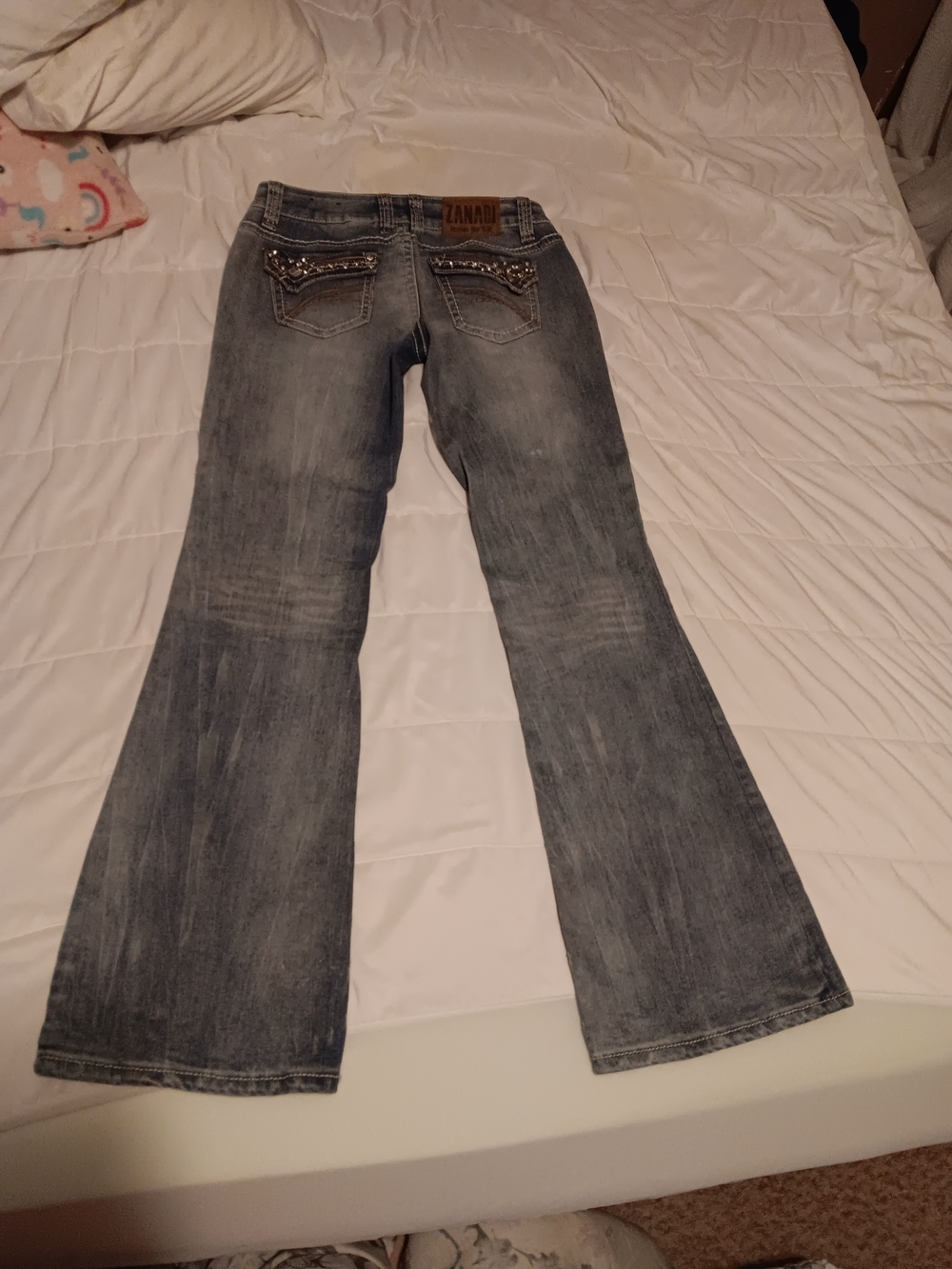 Y2K Sz.9 Zanadi Women's Flared Jeans Bling Pocket